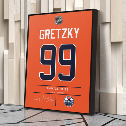 Wayne Gretzky Oilers Jersey Canvas Print | Wall Art Decor