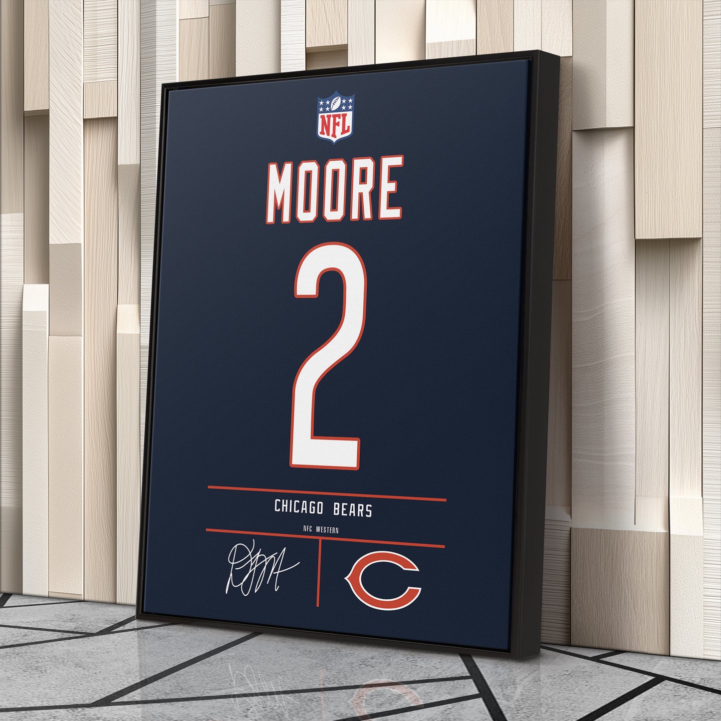 D.J. Moore Bears Jersey Canvas Print | Wall Art Decor
