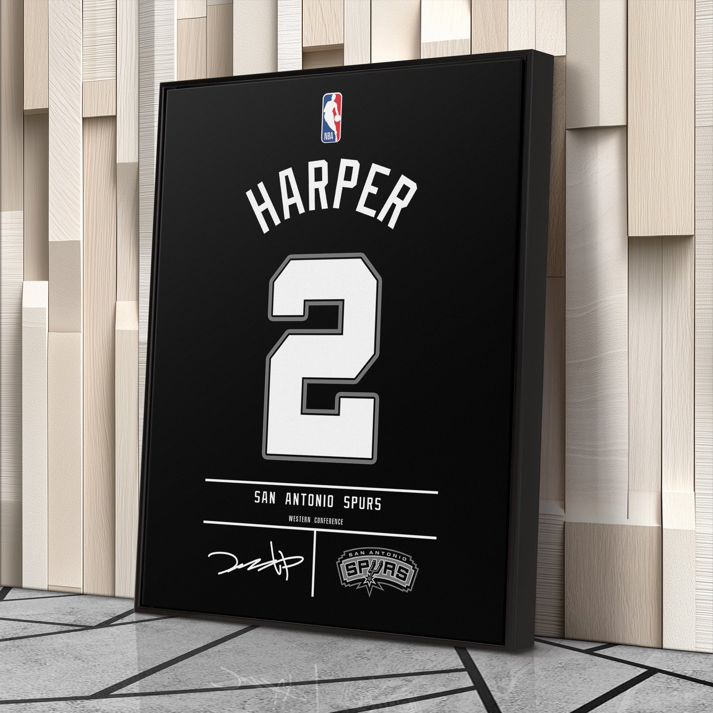 Dylan Harper San Antonio Spurs Jersey Canvas Wall Art