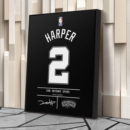 Dylan Harper San Antonio Spurs Jersey Canvas Wall Art