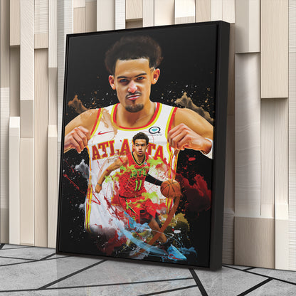 Trae Young Hawks Canvas Print | Atlanta Basketball Wall Art