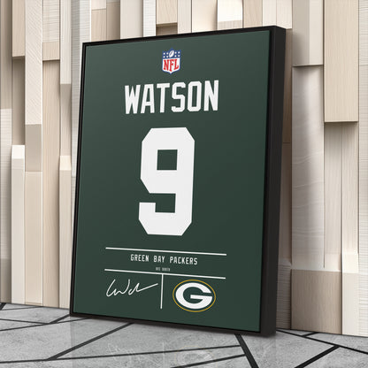 Christian Watson Packers Jersey Canvas Print | Wall Art Decor