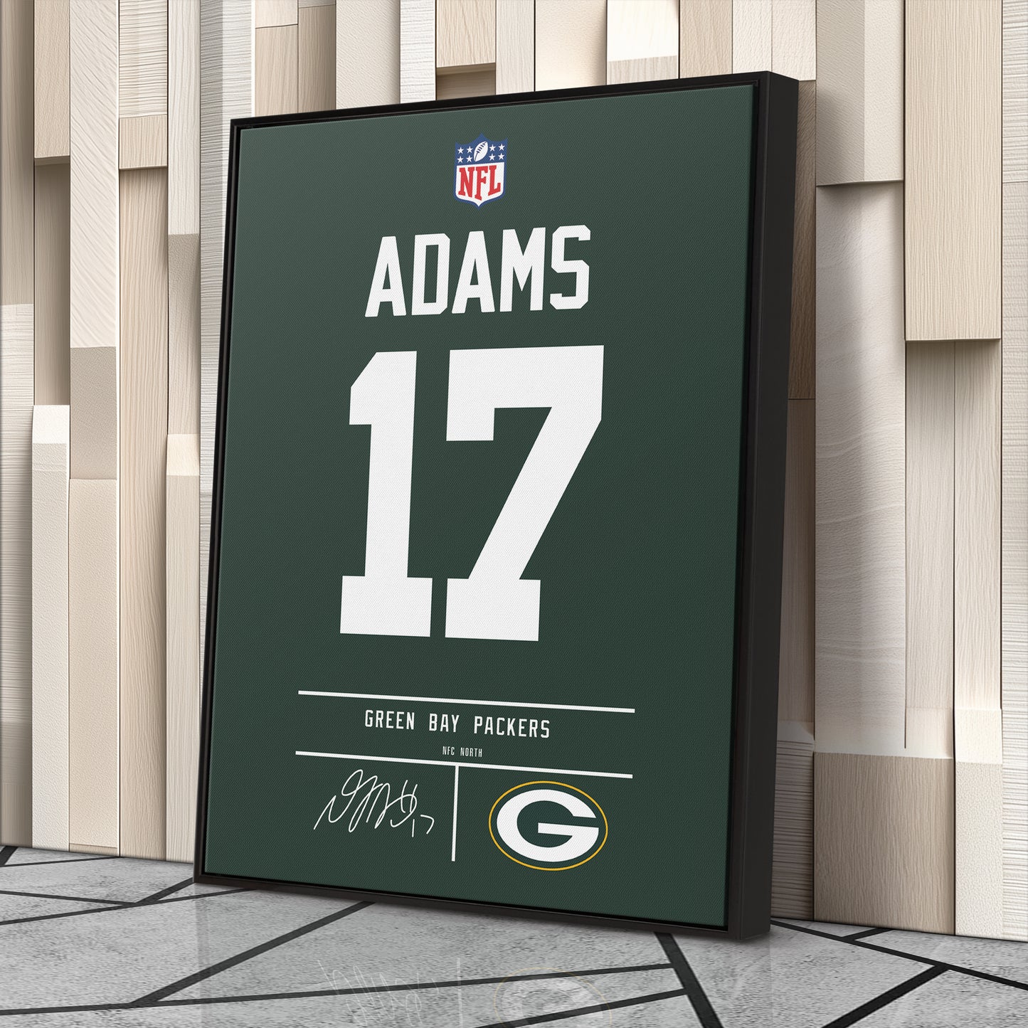 Davante Adams Packers Jersey Canvas Print | Wall Art Decor
