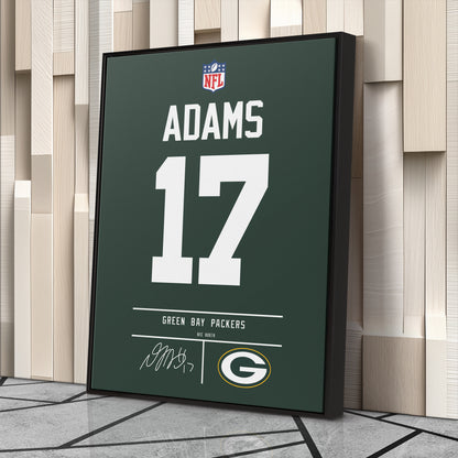 Davante Adams Packers Jersey Canvas Print | Wall Art Decor
