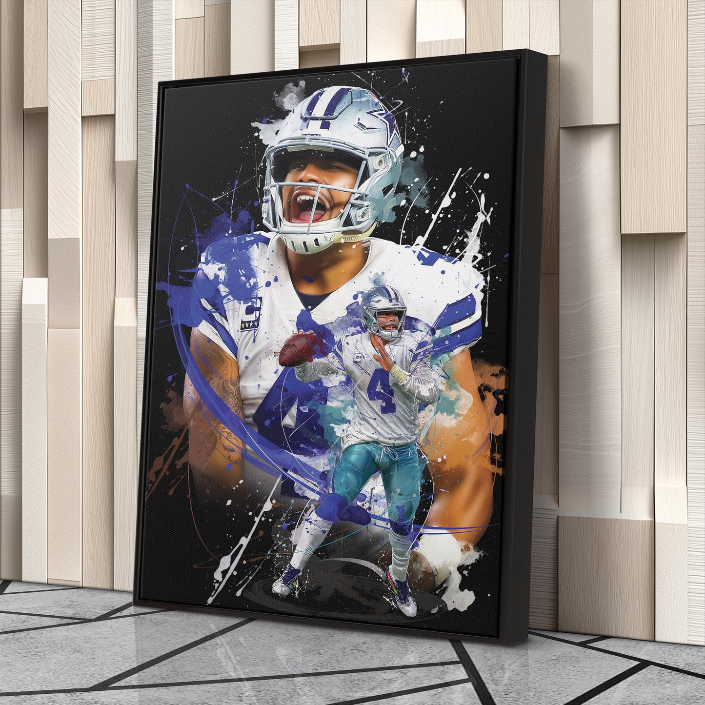 Dak Prescott Cowboys Canvas Print | Dallas Football Wall Art
