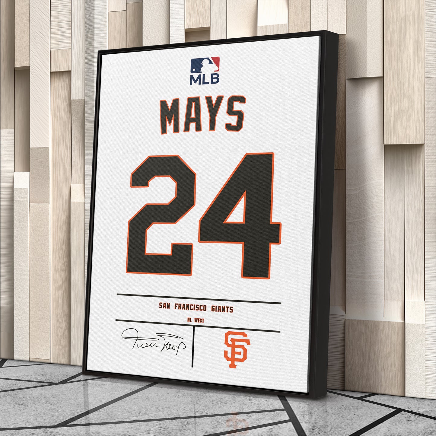 Willie Mays Giants Jersey Canvas Print | Wall Art Decor