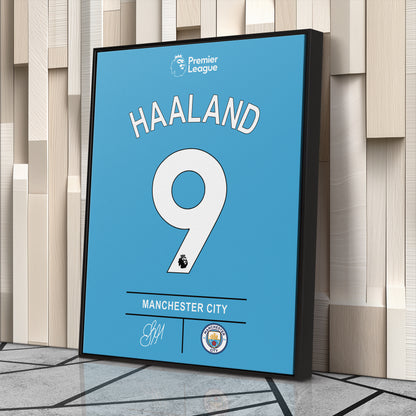 Erling Haaland Manchester City Jersey Canvas Wall Art