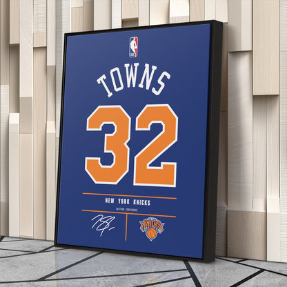 Karl Anthony Towns New York Knicks Jersey Canvas Wall Art