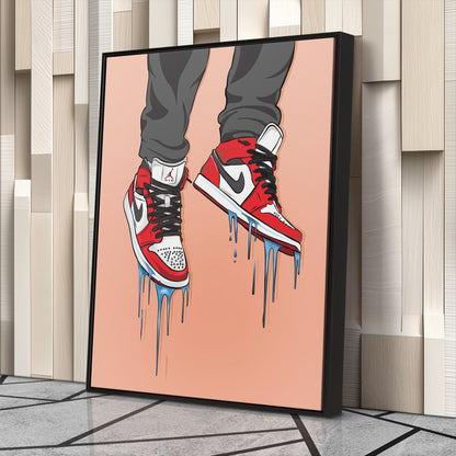Air Jordan 1 Mid Classic Poster Painting Canvas Print  Sneakerhead Wall Art