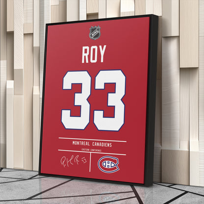 Patrick Roy Canadiens Jersey Canvas Print | Wall Art Decor