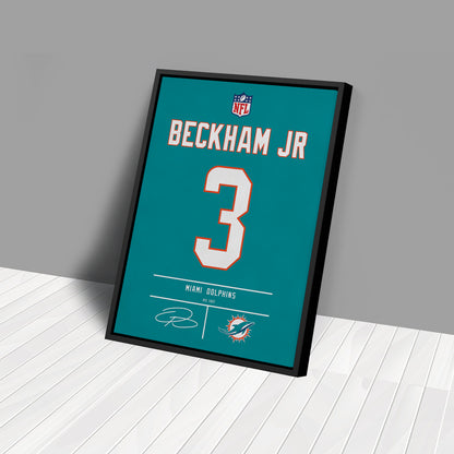 Odell Beckham Jr. Dolphins Jersey Canvas Print | Wall Art Decor