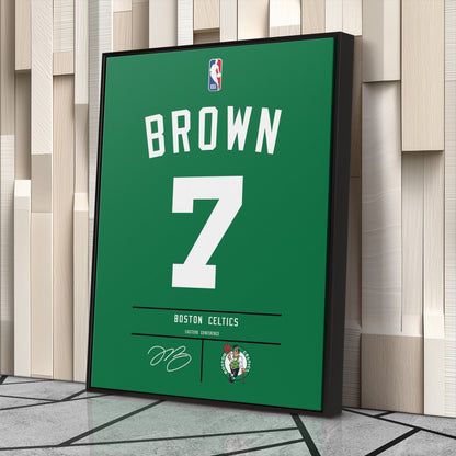 Jaylen Brown Celtics Jersey Canvas Print | Wall Art Decor