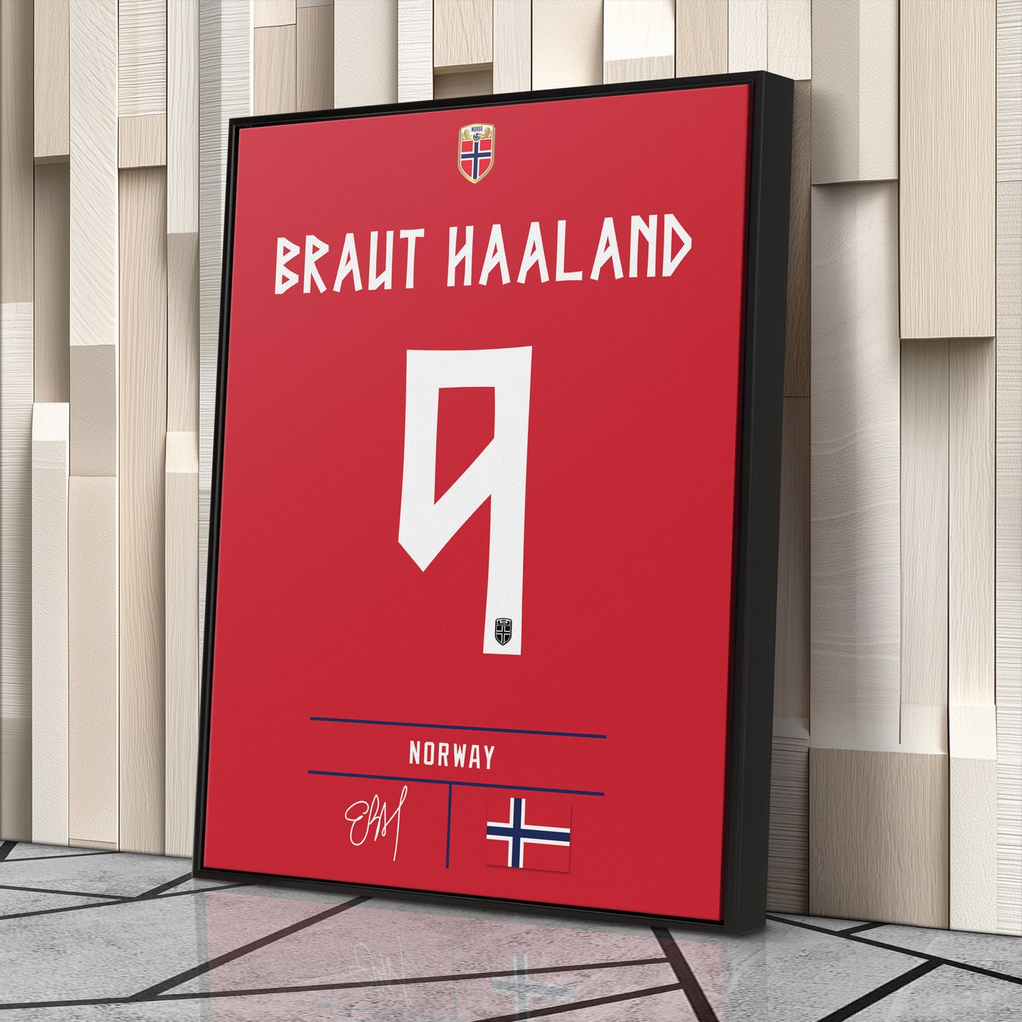 Erling Haaland Norway Jersey Canvas Wall Art