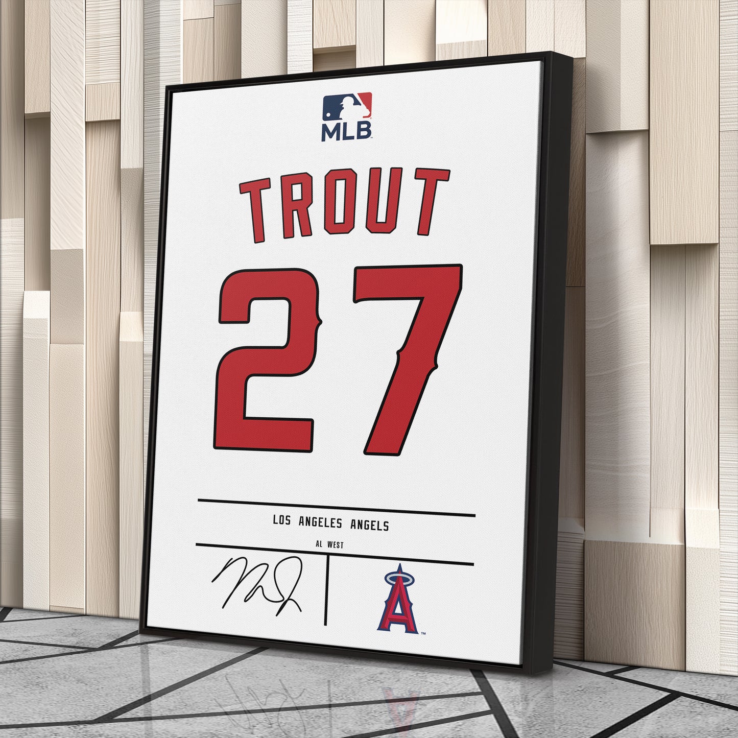 Mike Trout Angels Jersey Canvas Print | Wall Art Decor