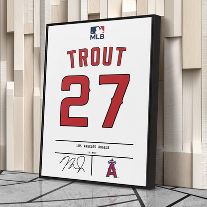 Mike Trout Angels Jersey Canvas Print | Wall Art Decor