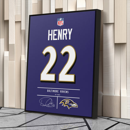 Derrick Henry Baltimore Ravens Jersey Canvas Wall Art
