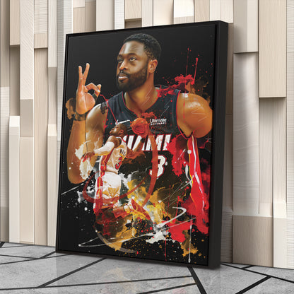 Dwyane Wade Miami Heat Canvas Print | Basketball Wall Art