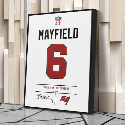 Baker Mayfield Buccaneers Jersey Canvas Print | Wall Art Decor