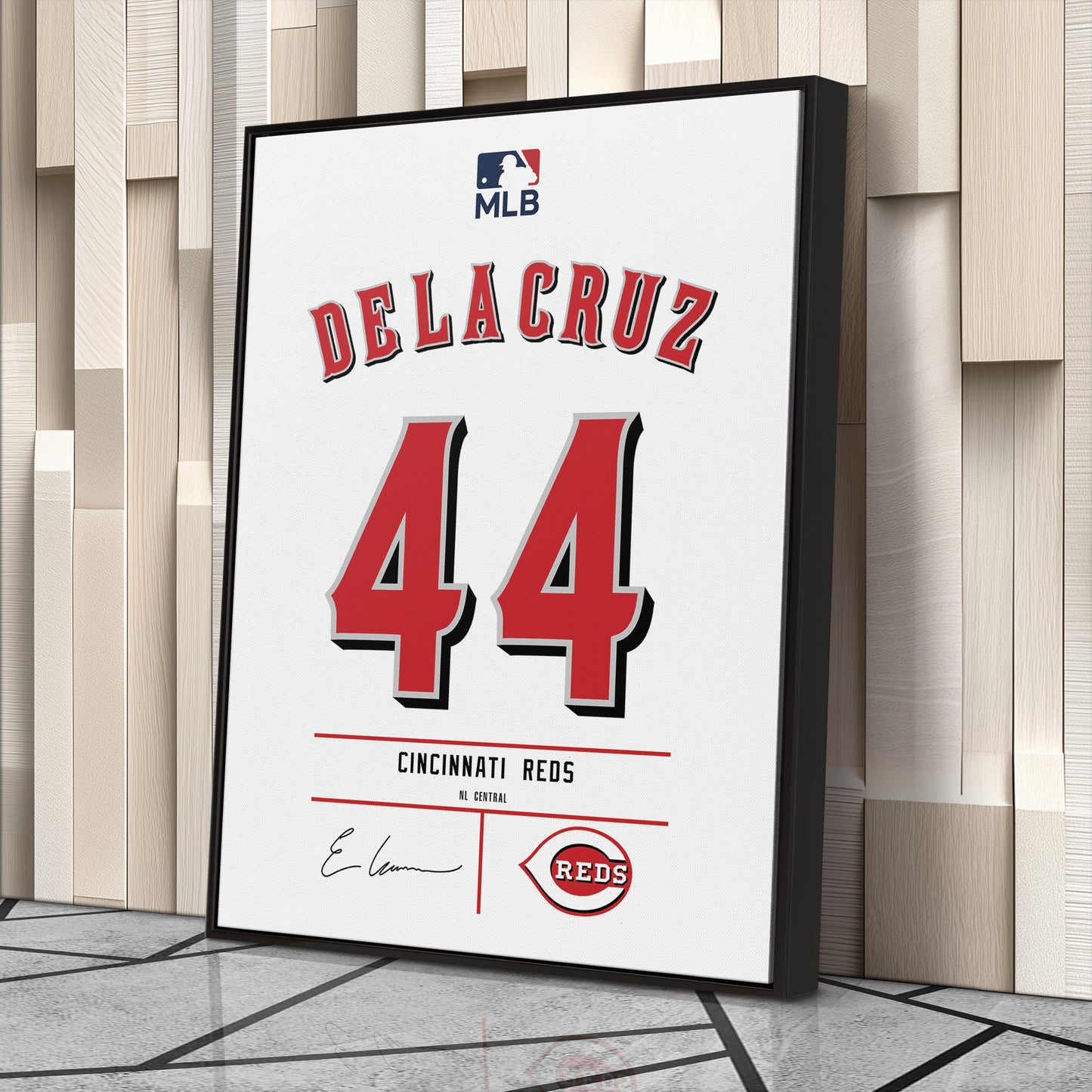 Elly De La Cruz Cincinnati Reds Jersey Canvas Wall Art