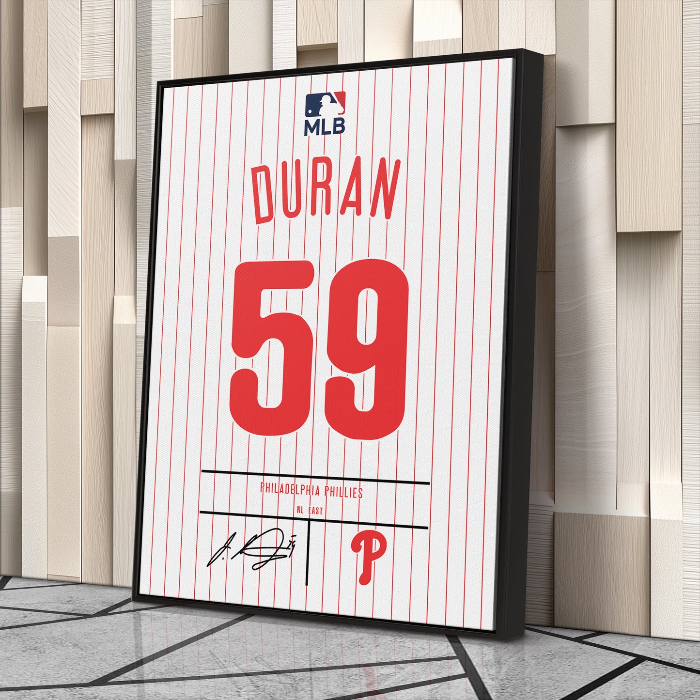 Jhoan Duran Philadelphia Phillies Jersey Canvas Wall Art