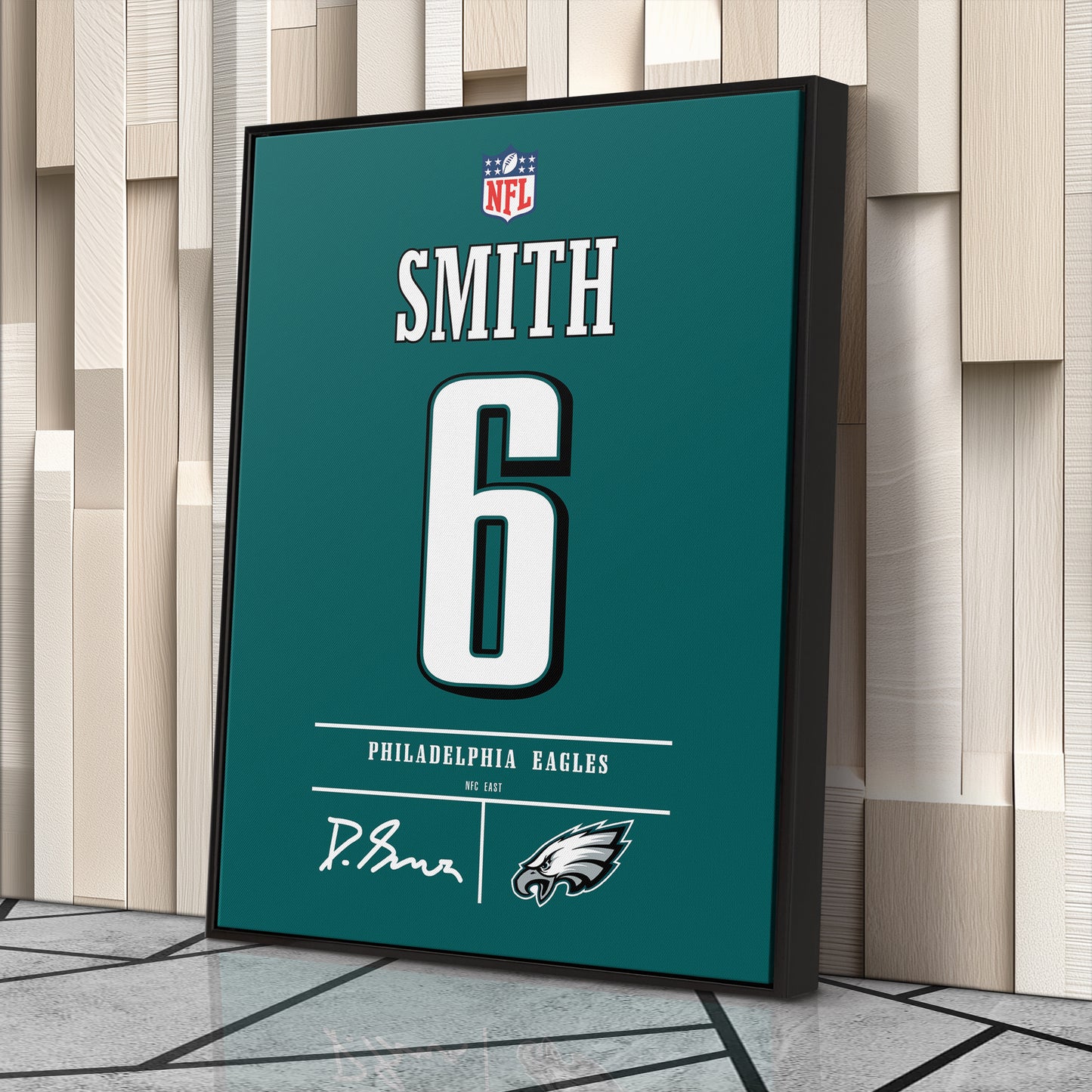 DeVonta Smith Philadelphia Eagles Jersey Canvas Wall Art