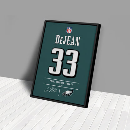 Cooper DeJean Eagles Jersey Canvas Print | Wall Art Decor