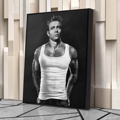 James Dean Tattoo Canvas Print | Rebel Icon Wall Art
