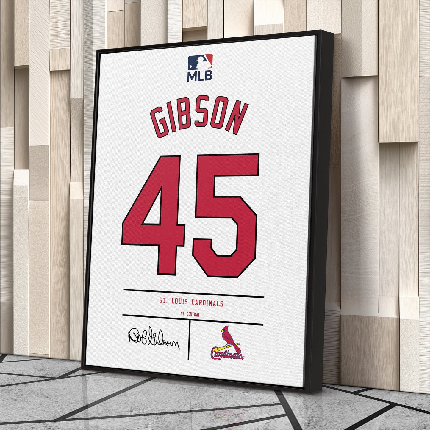 Bob Gibson St. Louis Cardinals Jersey Canvas Wall Art