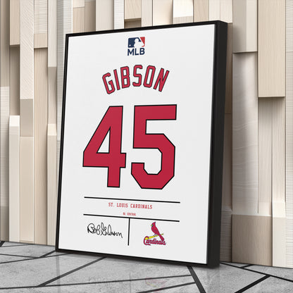 Bob Gibson St. Louis Cardinals Jersey Canvas Wall Art
