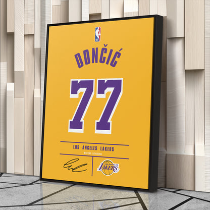Luka Doncic Lakers Jersey Canvas Print | Wall Art Decor
