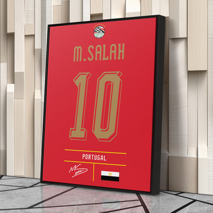 Mohamed Salah Egypt Jersey Canvas Wall Art