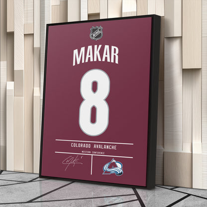 Cale Makar Avalanche Jersey Canvas Print | Wall Art Decor