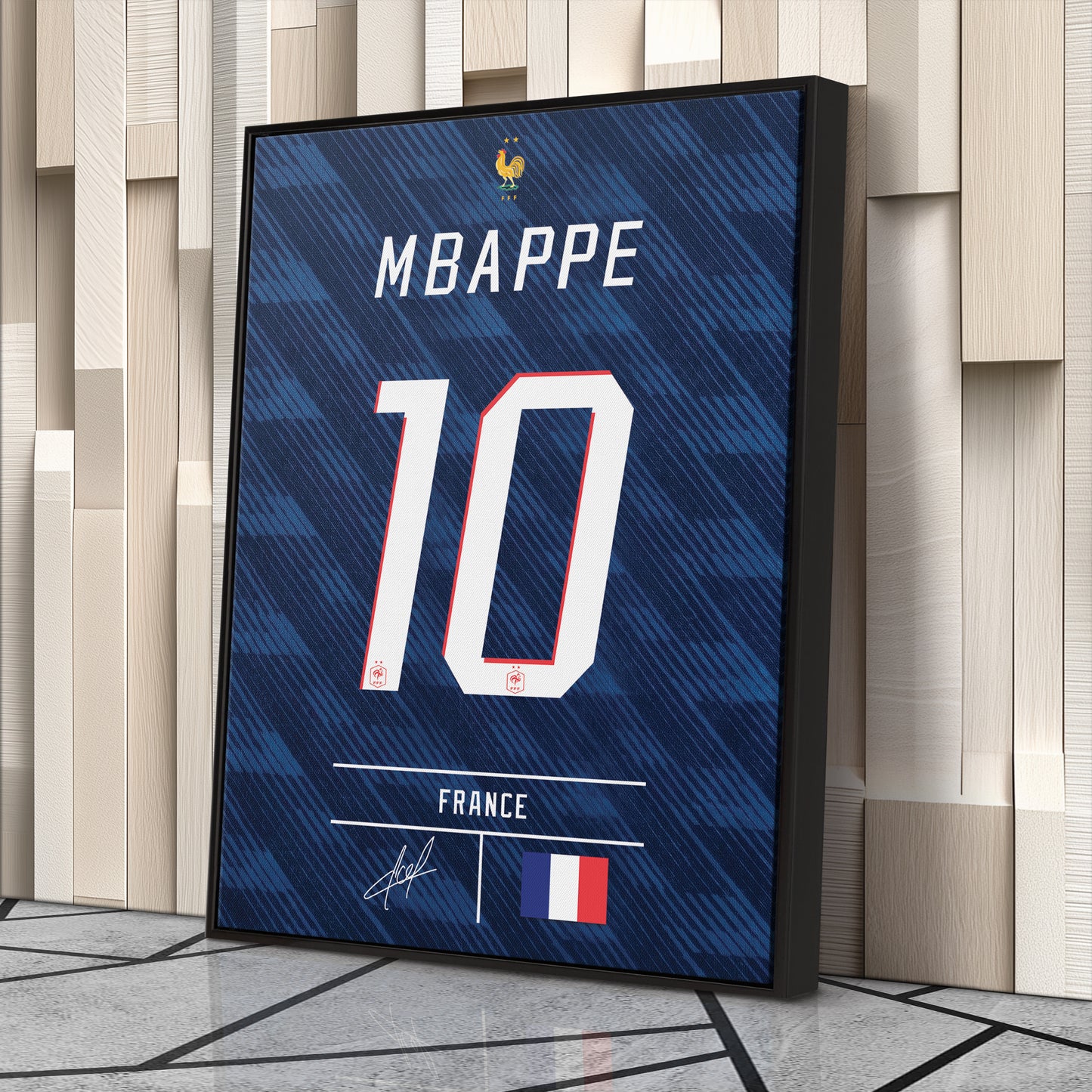 Kylian Mbappe France Jersey Canvas Wall Art