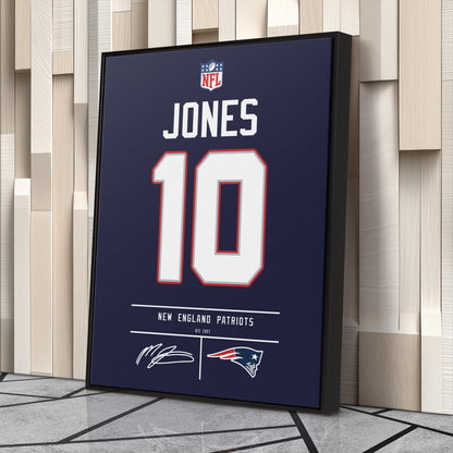 Mac Jones Patriots Jersey Canvas Print | Wall Art Decor