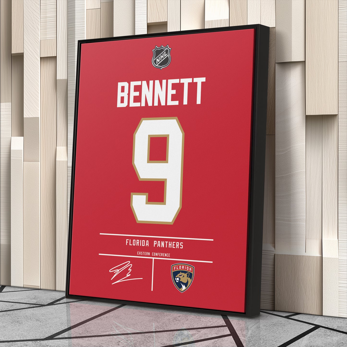 Sam Bennett Florida Panthers Jersey Canvas Wall Art