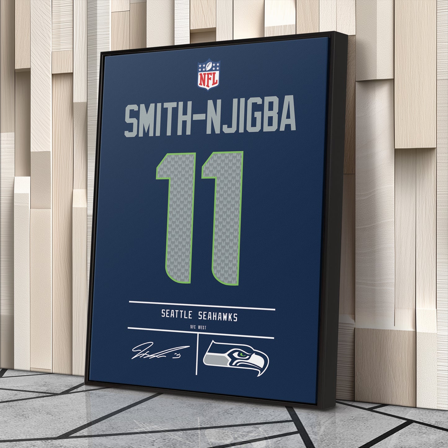 Jaxon Smith-Njigba Seattle Seahawks Jersey Canvas Wall Art