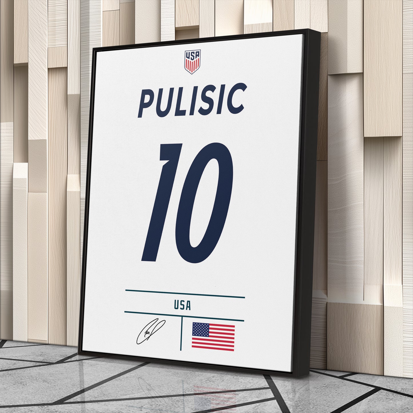 Christian Pulisic USA Jersey Canvas Wall Art