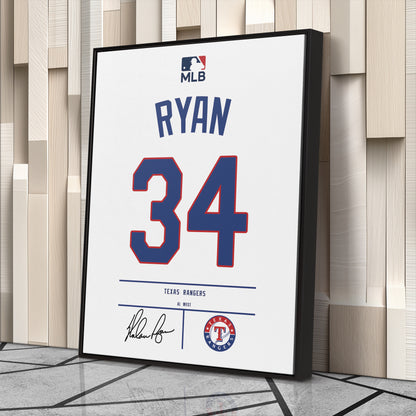 Nolan Ryan Rangers Jersey Canvas Print | Wall Art Decor