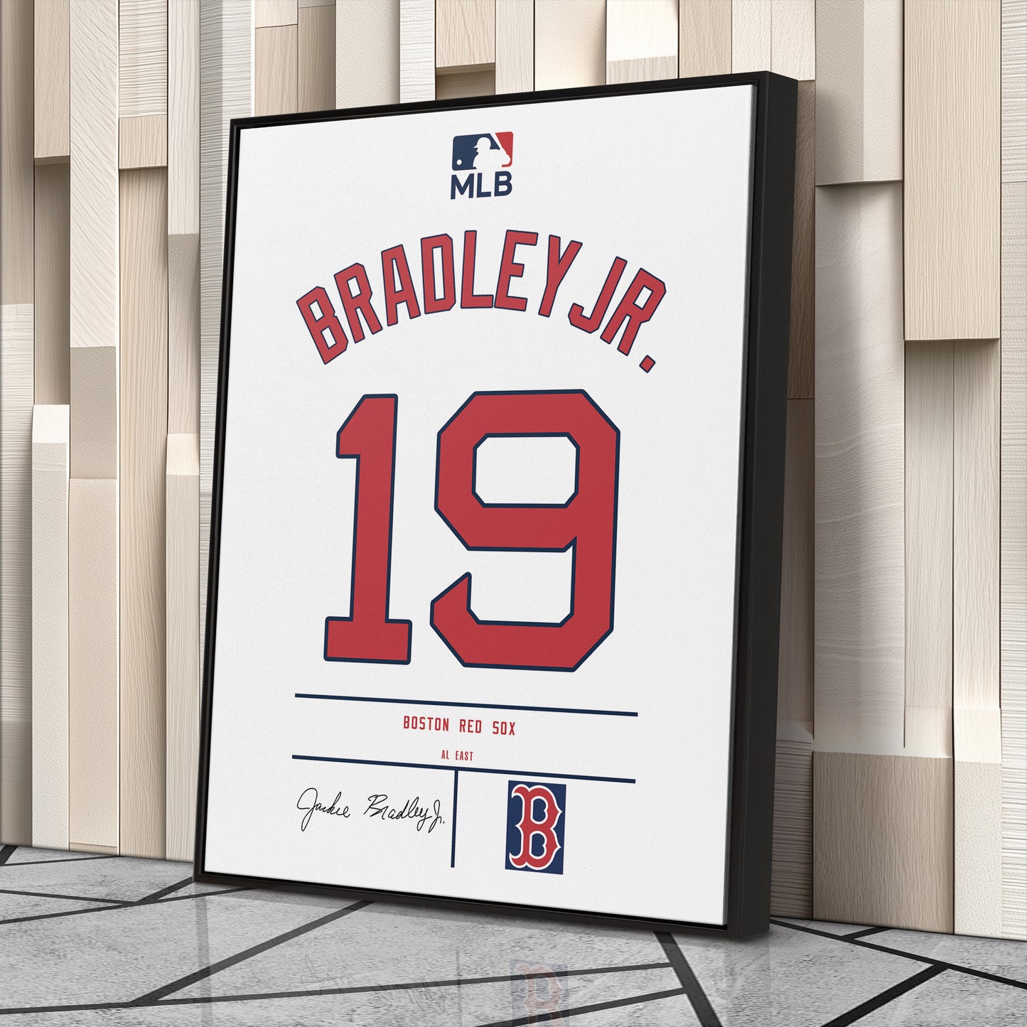 Jackie Bradley Jr. Red Sox Jersey Canvas Print | Wall Art Decor