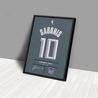 Domantas Sabonis Kings Jersey Canvas Print | Wall Art Decor