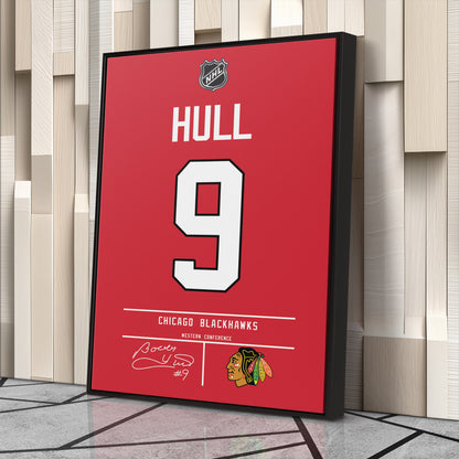 Bobby Hull Blackhawks Jersey Canvas Print | Wall Art Decor