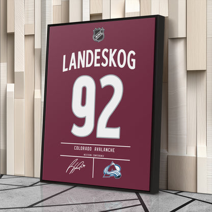 Gabriel Landeskog Colorado Avalanche Jersey Canvas Wall Art