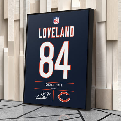 Colston Loveland Chicago Bears Jersey Canvas Wall Art