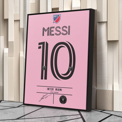 Lionel Messi Inter Miami Jersey Canvas Print | Soccer Wall Art Decor
