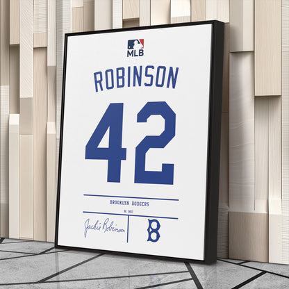 Jackie Robinson Dodgers Jersey Canvas Print | Wall Art Decor