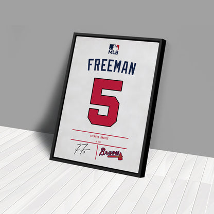 Freddie Freeman Braves Jersey Canvas Print | Wall Art Decor
