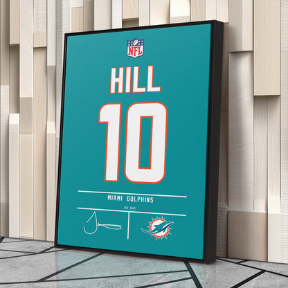 Tyreek Hill Dolphins Jersey Canvas Print | Wall Art Decor