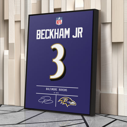 Odell Beckham Jr. Ravens Jersey Canvas Print | Wall Art Decor