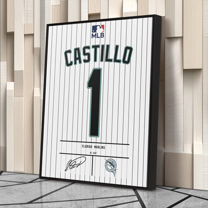 Luis Castillo Marlins Jersey Canvas Print | Wall Art Decor
