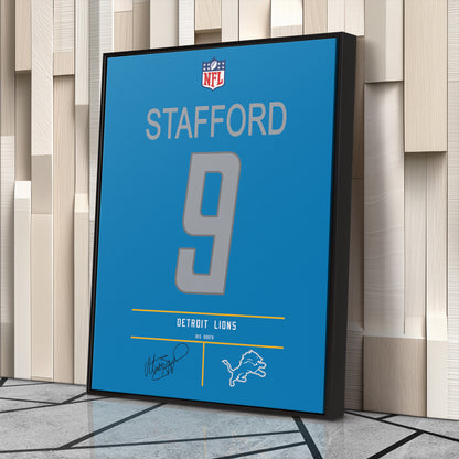 Matthew Stafford Lions Jersey Canvas Print | Wall Art Decor